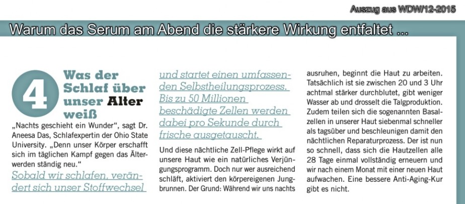 Welt der Wunder, Auszug über Schlaf und Alter